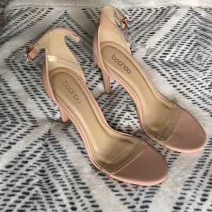 Boohoo Nude Heel with Clear straps